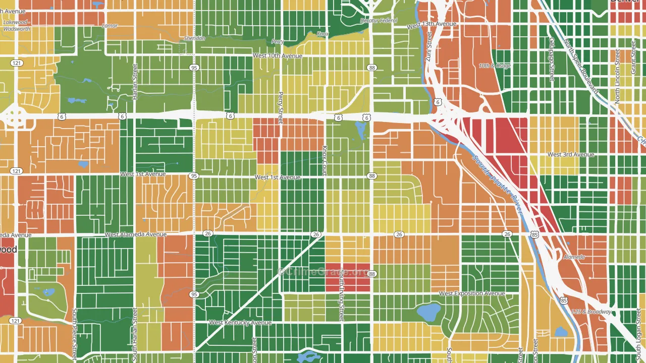 Barnum, Denver, CO Map of Arson Rates