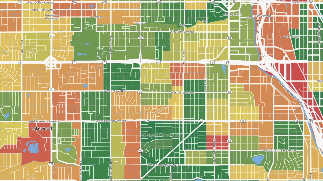 Barnum West, Denver, CO Map of Arson Rates