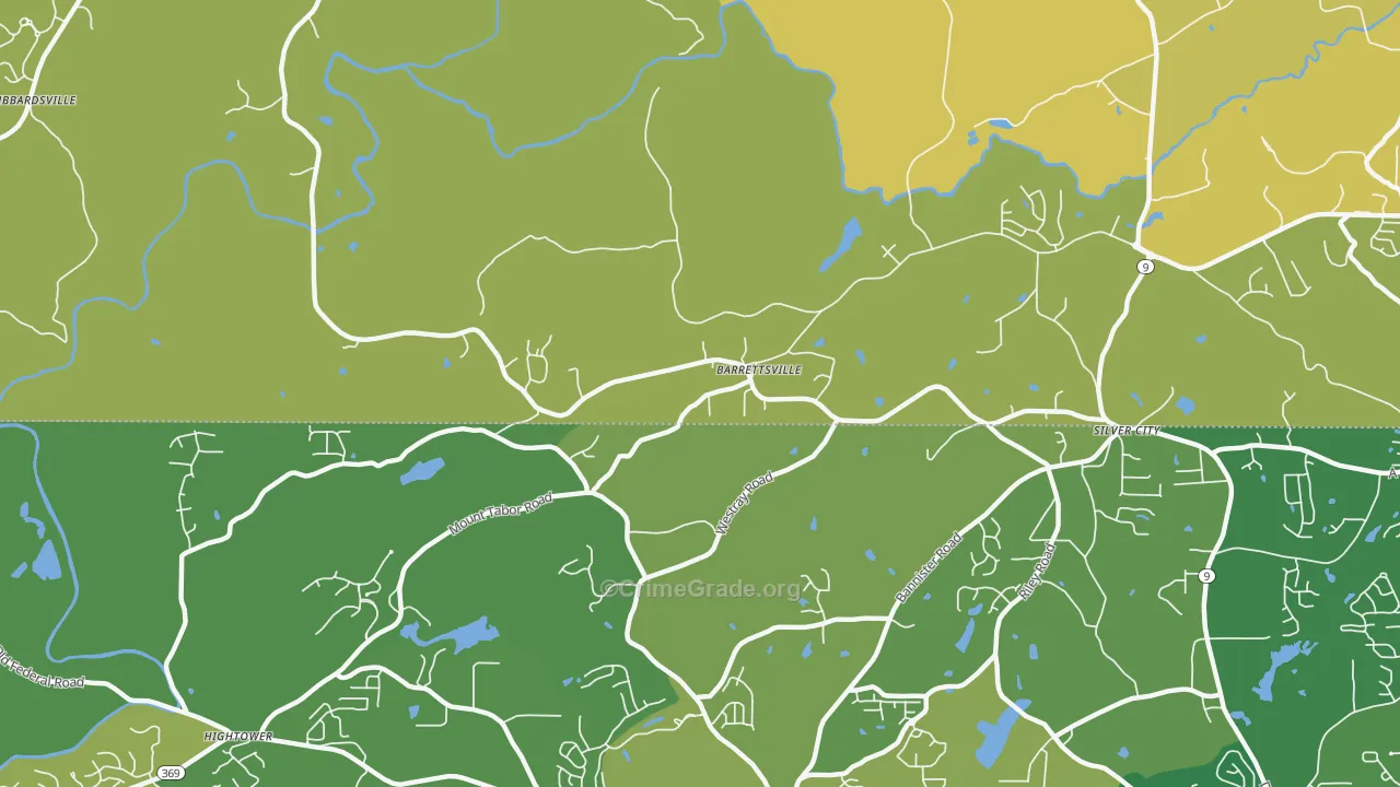 Barrettsville, GA Map of Arson Rates