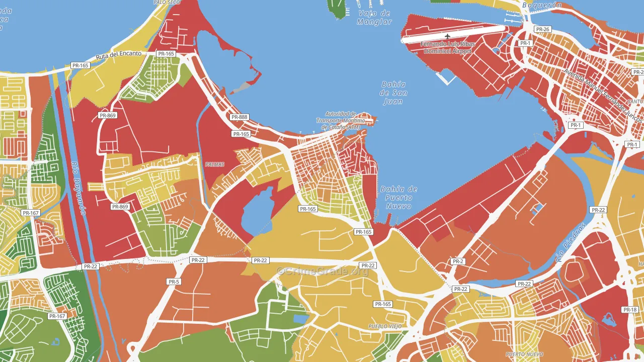 Barrio Amelia, Guaynabo, PR Map of Arson Rates