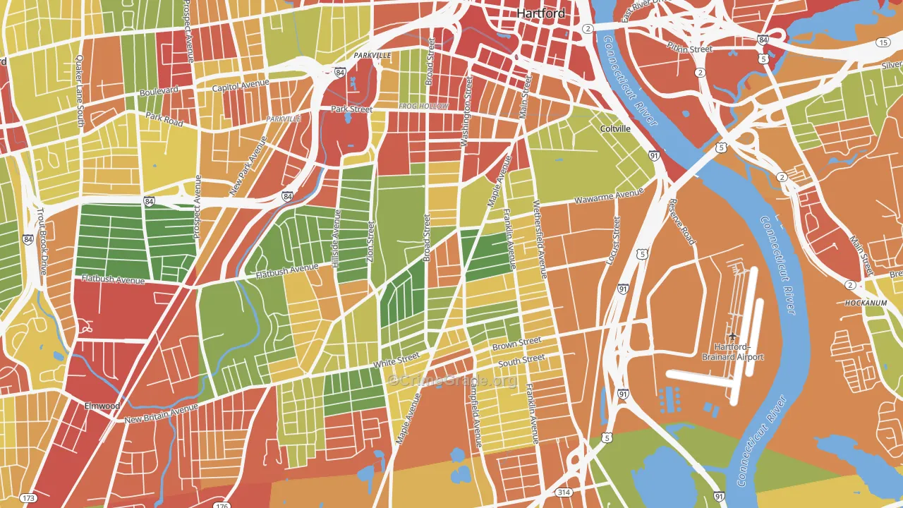 Barry Square, Hartford, CT Map of Arson Rates