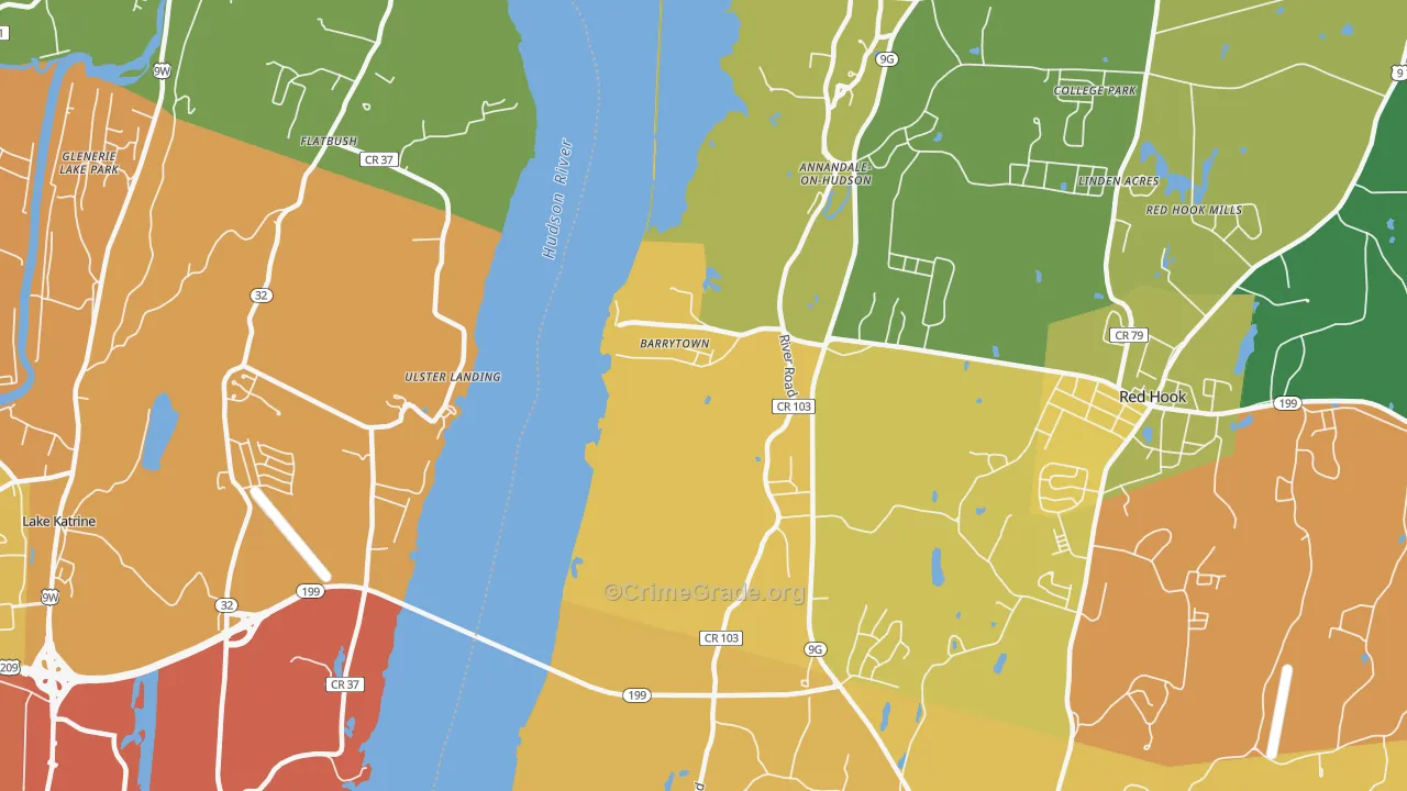 Barrytown, NY Map of Arson Rates