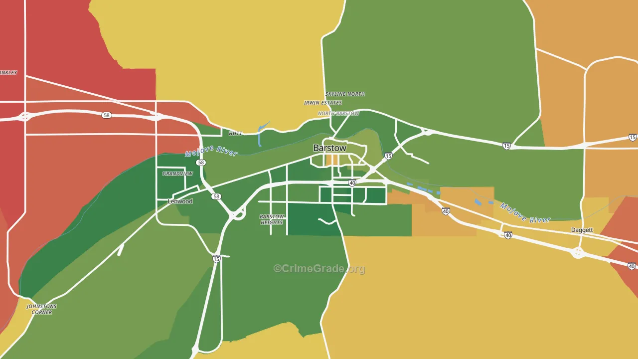 Barstow, CA Map of Arson Rates