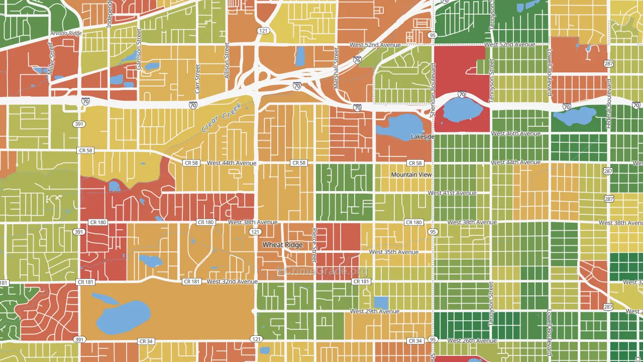 Barths, Wheat Ridge, CO Map of Arson Rates