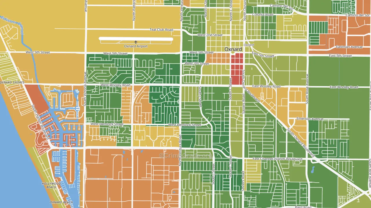Bartolo Square North, Oxnard, CA Map of Arson Rates