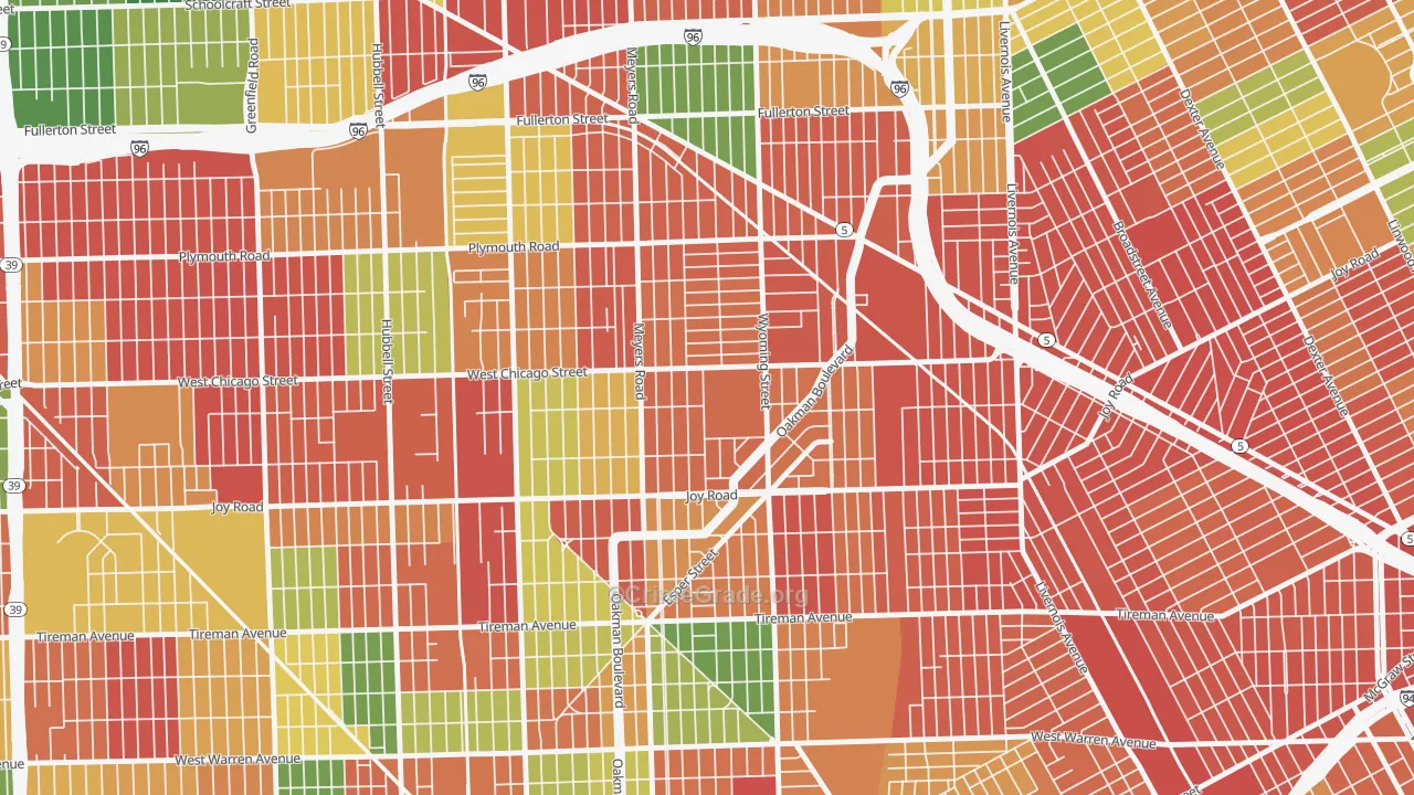 Barton-McFarland, Detroit, MI Map of Arson Rates