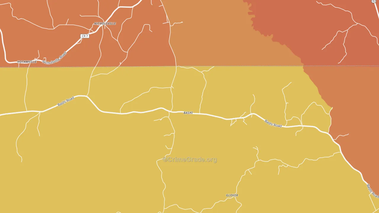 Bashi, AL Map of Arson Rates
