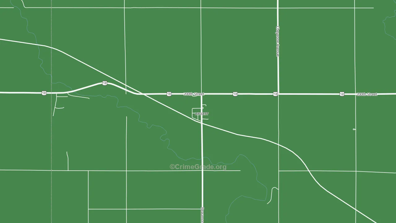 Bassett, IA Map of Arson Rates