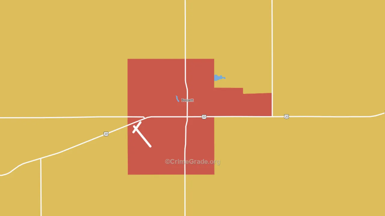 Bassett, NE Map of Arson Rates