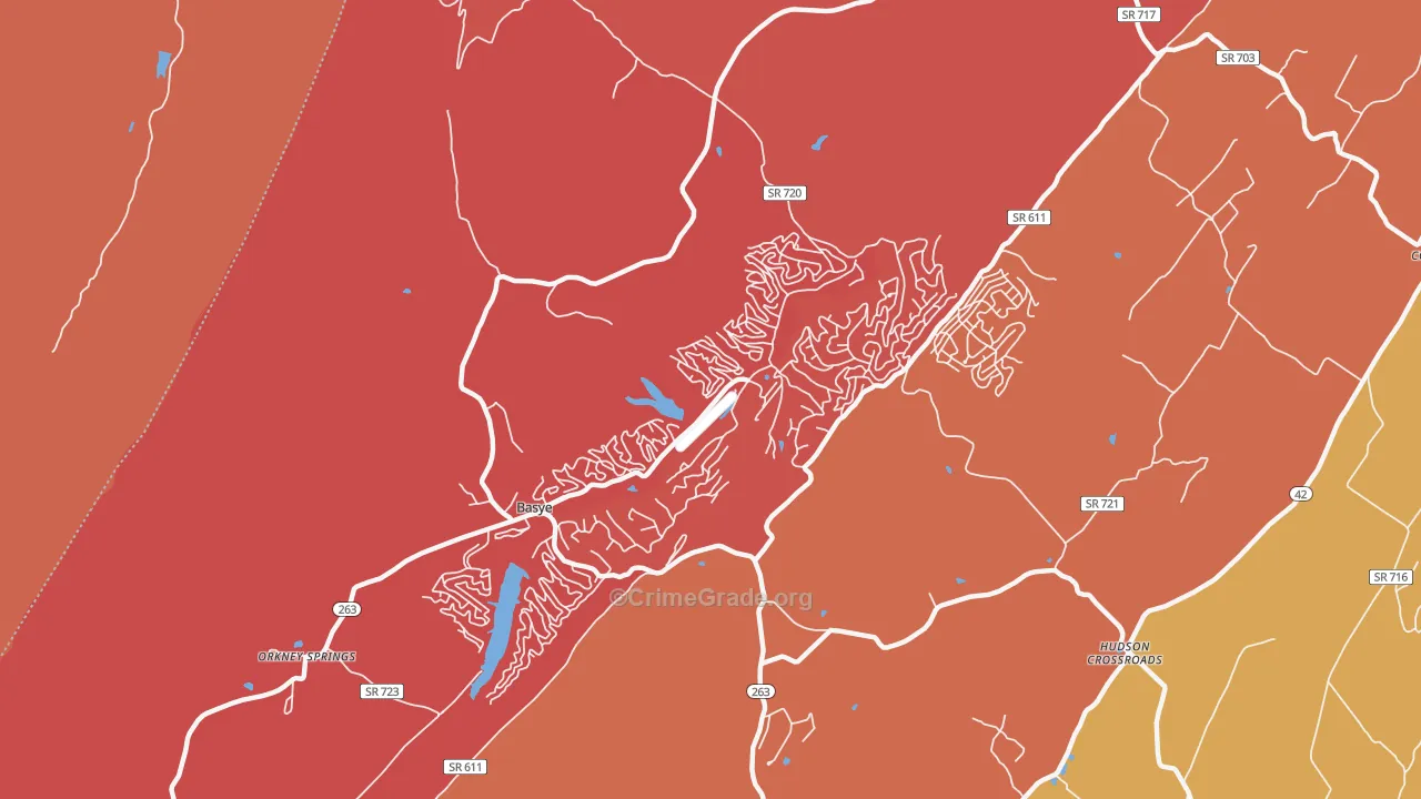 Basye, VA Map of Arson Rates