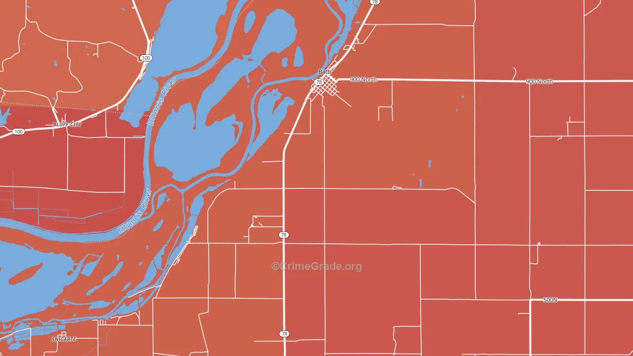 Bath, IL Map of Arson Rates