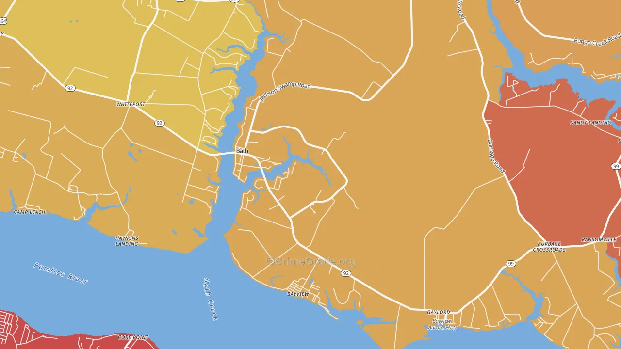 Bath, NC Map of Arson Rates