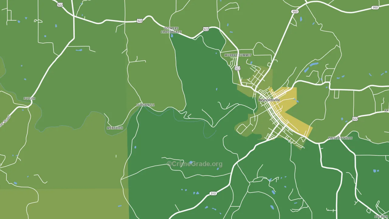 Battle Hollow, PA Map of Arson Rates