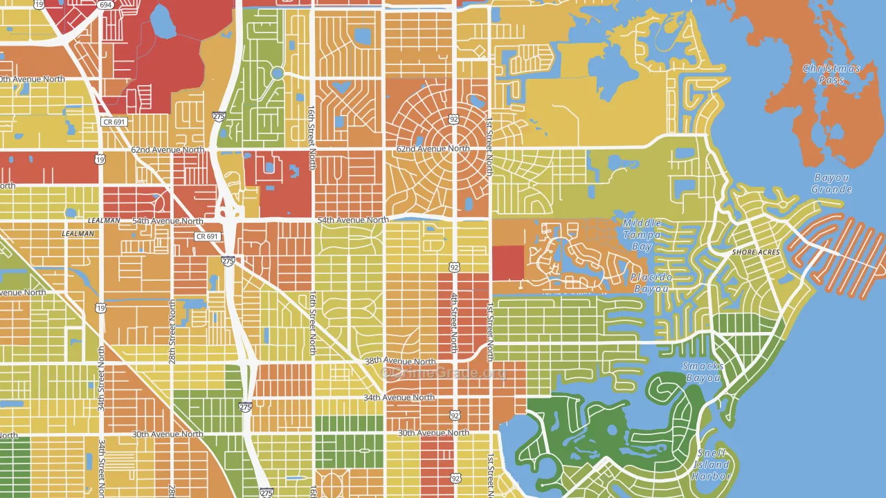 Bay Breeze Cove, St. Petersburg, FL Map of Arson Rates