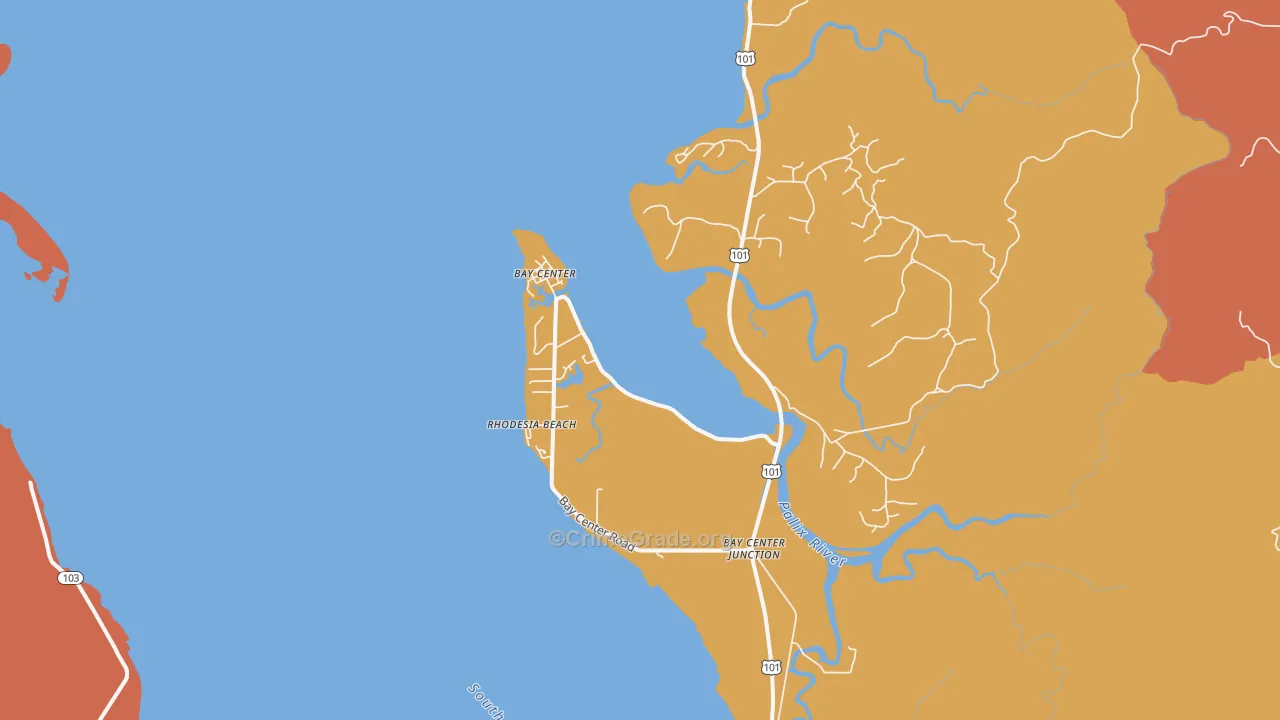 Bay Center, WA Map of Arson Rates