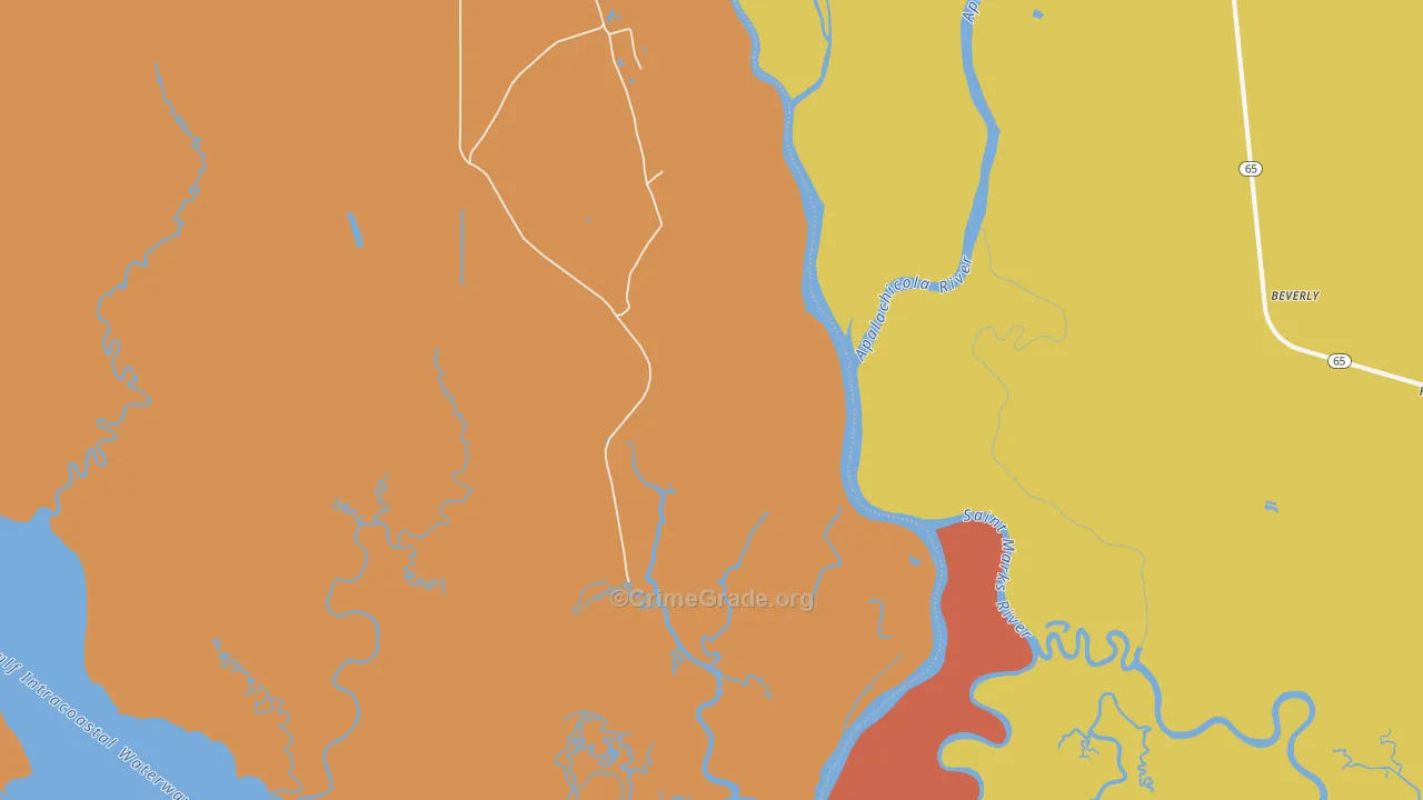 Bay City, FL Map of Arson Rates