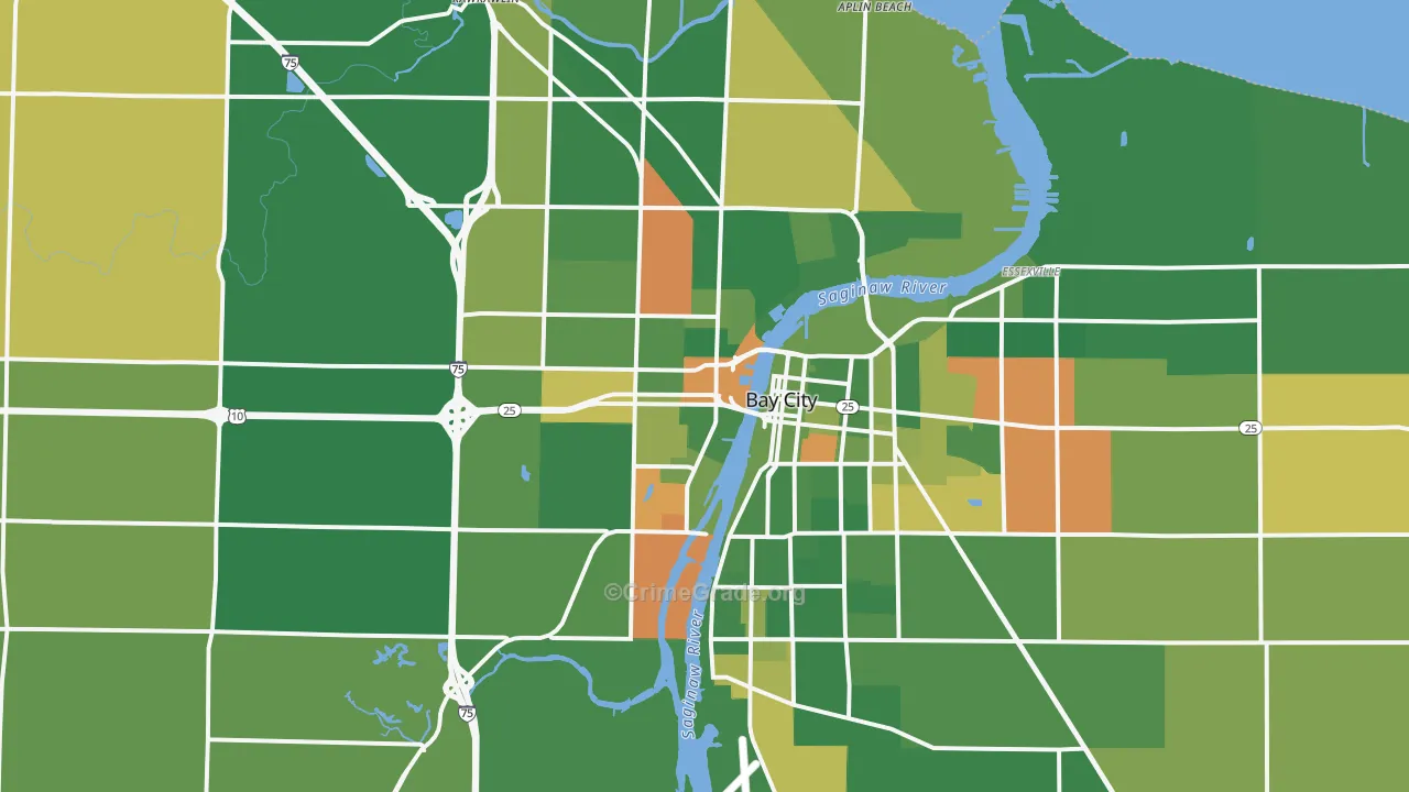 Bay City, MI Map of Arson Rates