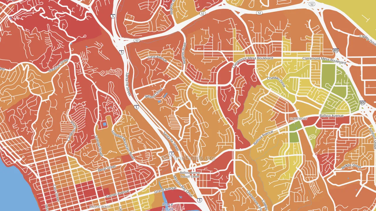 Bay Ho, San Diego, CA Map of Arson Rates