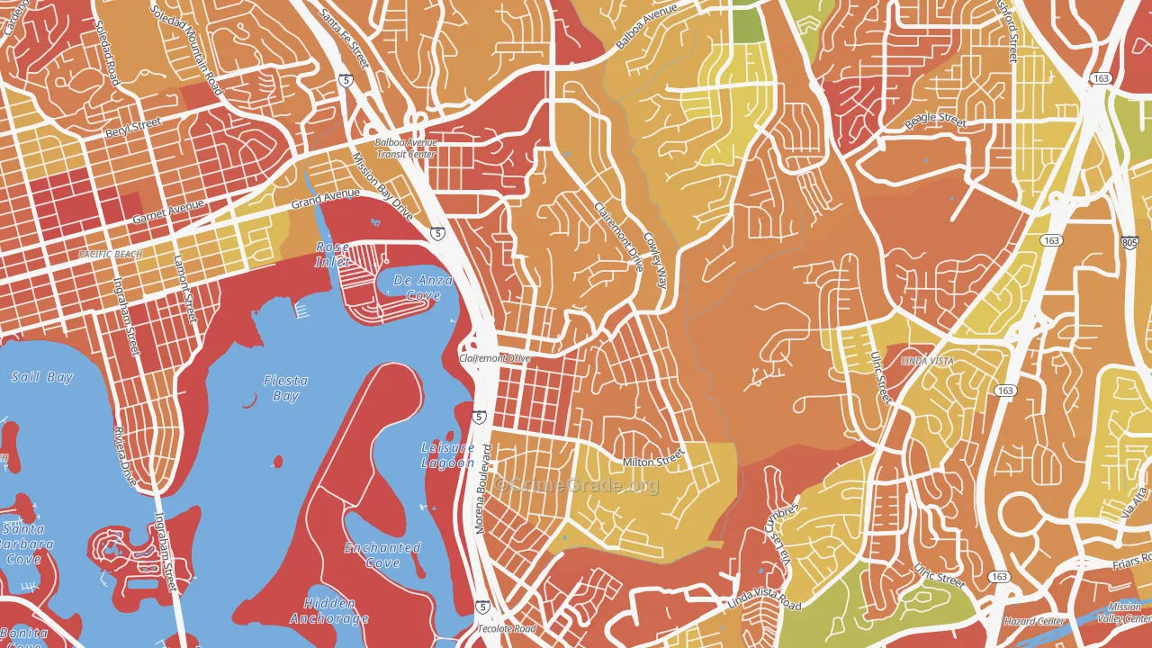 Bay Park, San Diego, CA Map of Arson Rates