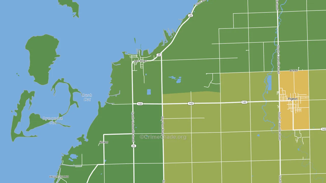 Bay Port, MI Map of Arson Rates