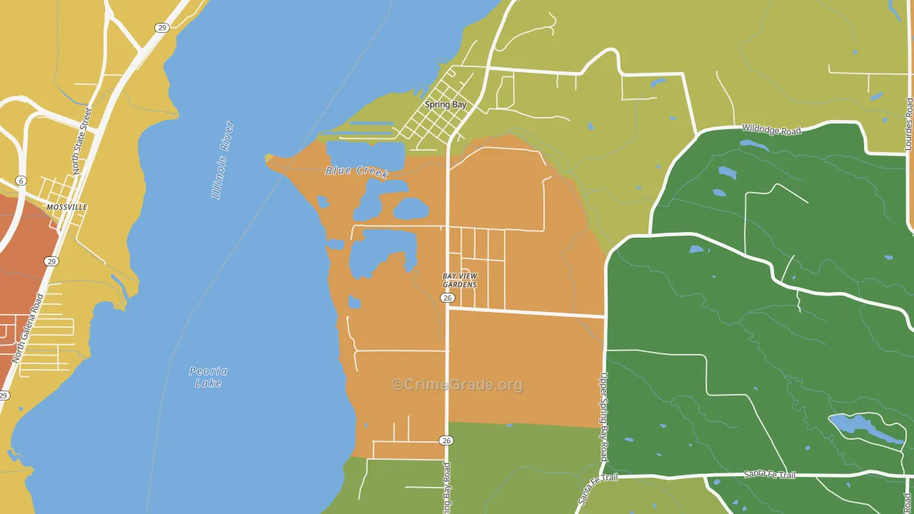 Bay View Gardens, IL Map of Arson Rates