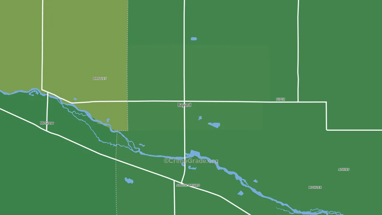 Bayard, NE Map of Arson Rates
