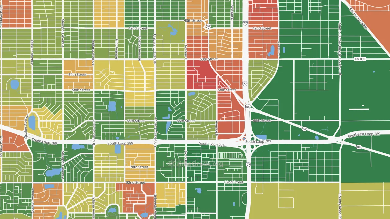 Bayless Atkins, Lubbock, TX Map of Arson Rates