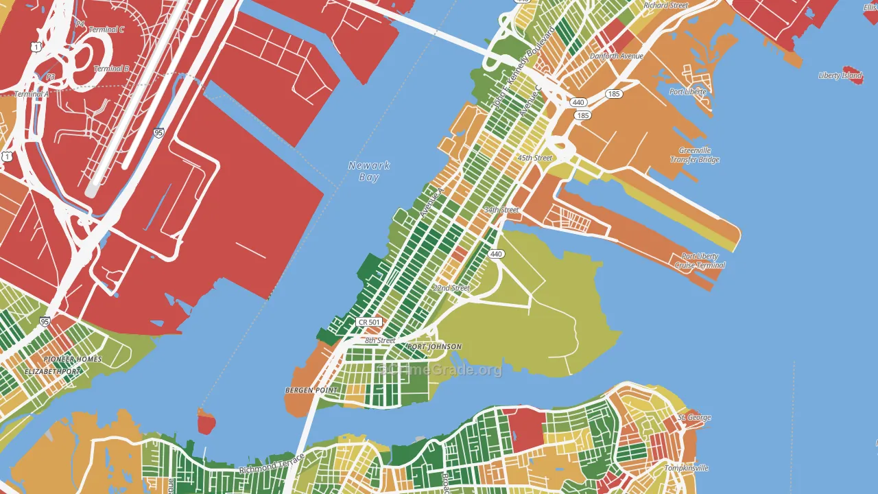 Bayonne, NJ Map of Arson Rates