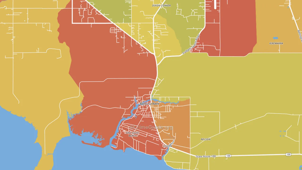 Bayou La Batre, AL Map of Arson Rates