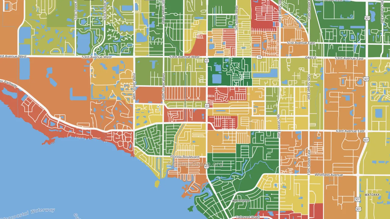 Bayshore Gardens, FL Map of Arson Rates