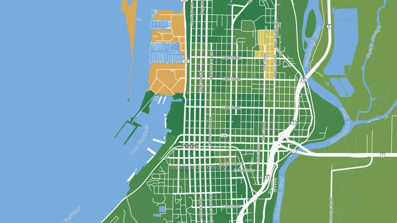 Bayside, Everett, WA Map of Arson Rates