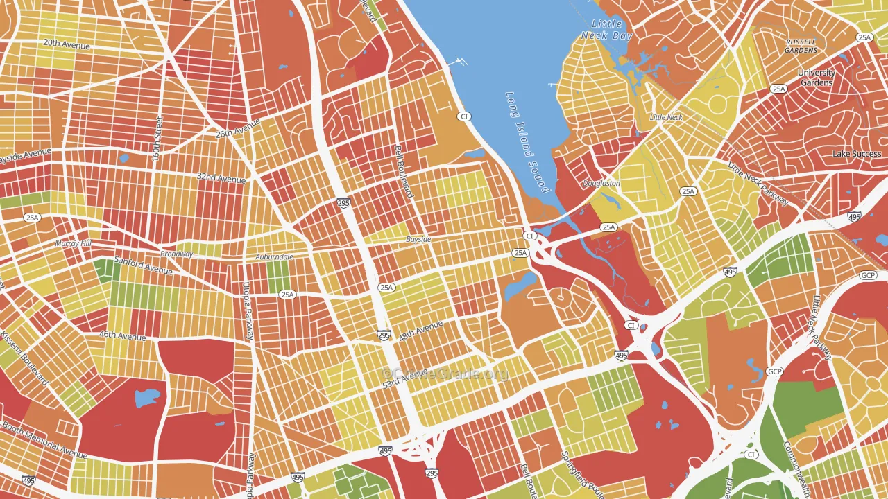 Bayside, Queens, NY Map of Arson Rates
