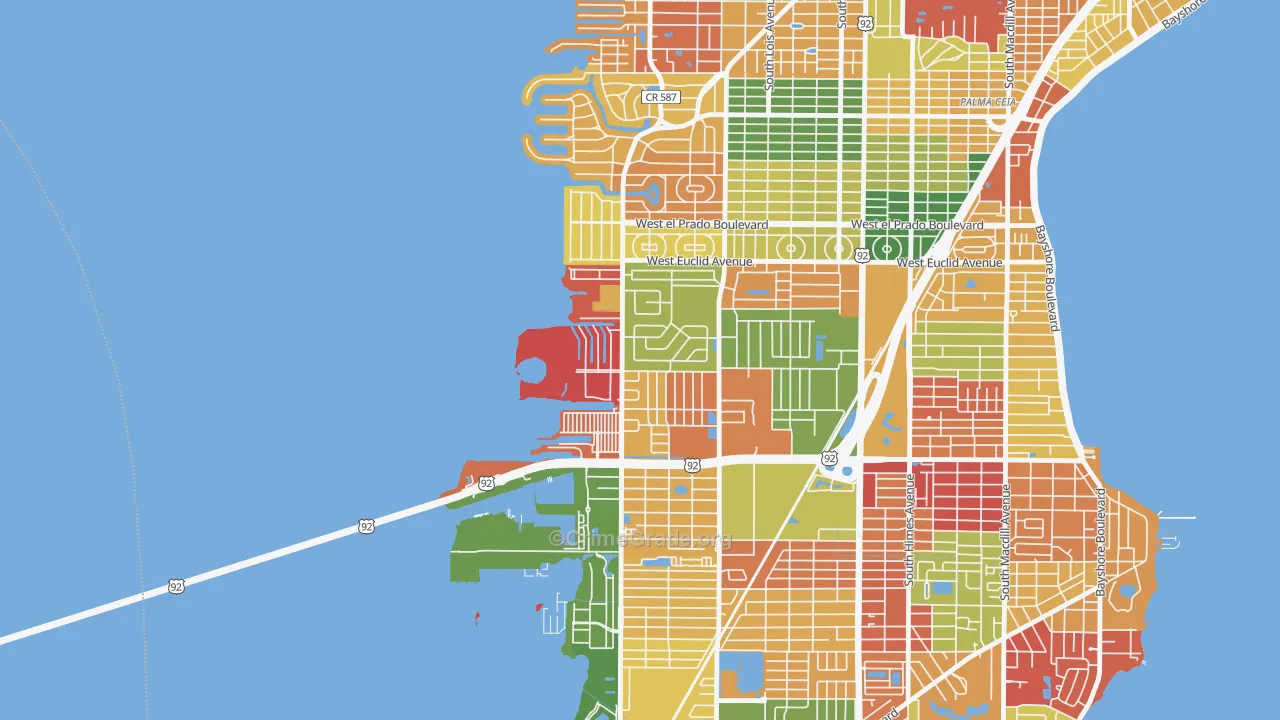 Bayside West, Tampa, FL Map of Arson Rates