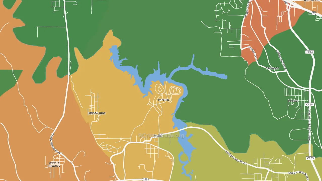 Bayview, AL Map of Arson Rates