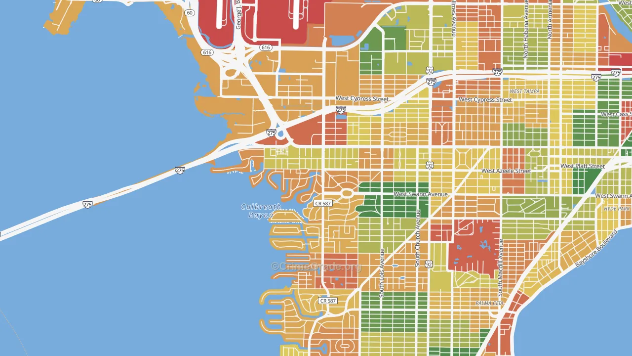 Beach Park, Tampa, FL Map of Arson Rates
