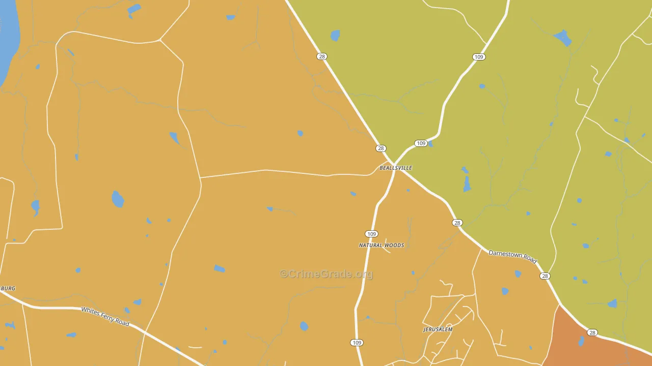 Beallsville, MD Map of Arson Rates