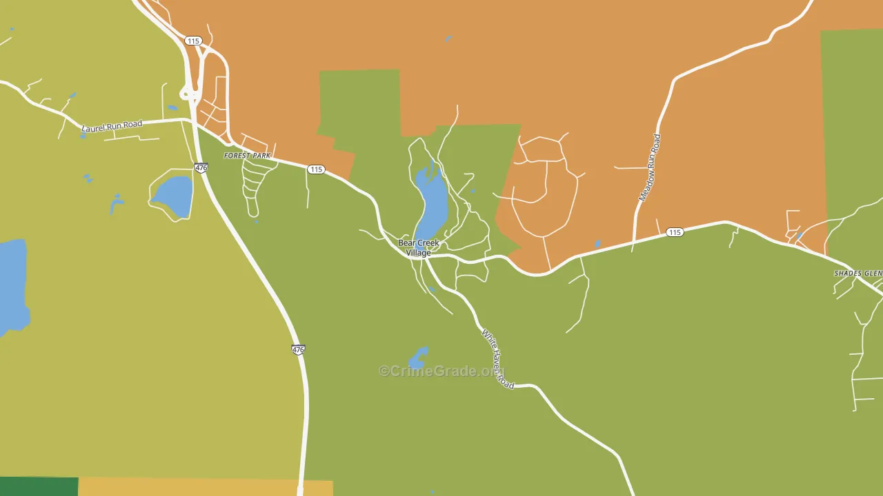 Bear Creek Village, PA Map of Arson Rates