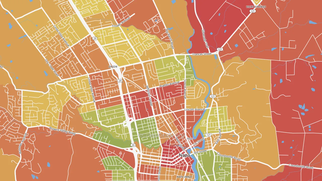Beard, Napa, CA Map of Arson Rates