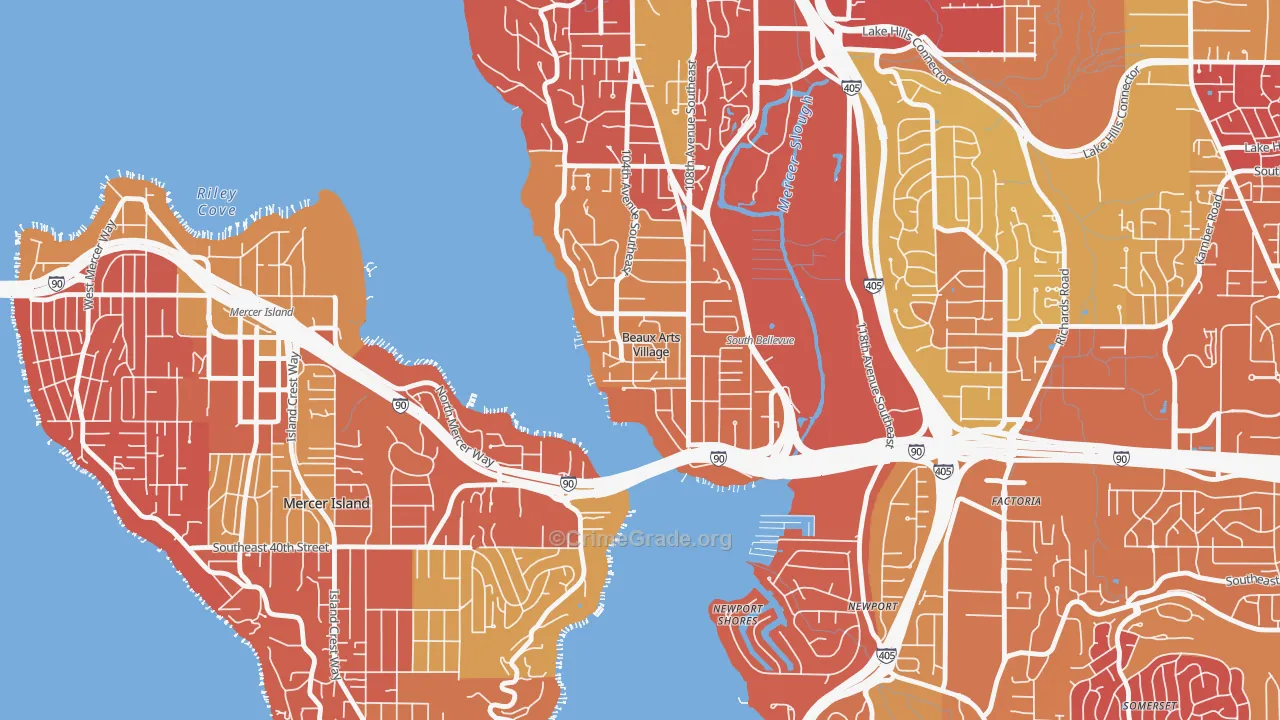 Beaux Arts Village, WA Map of Arson Rates