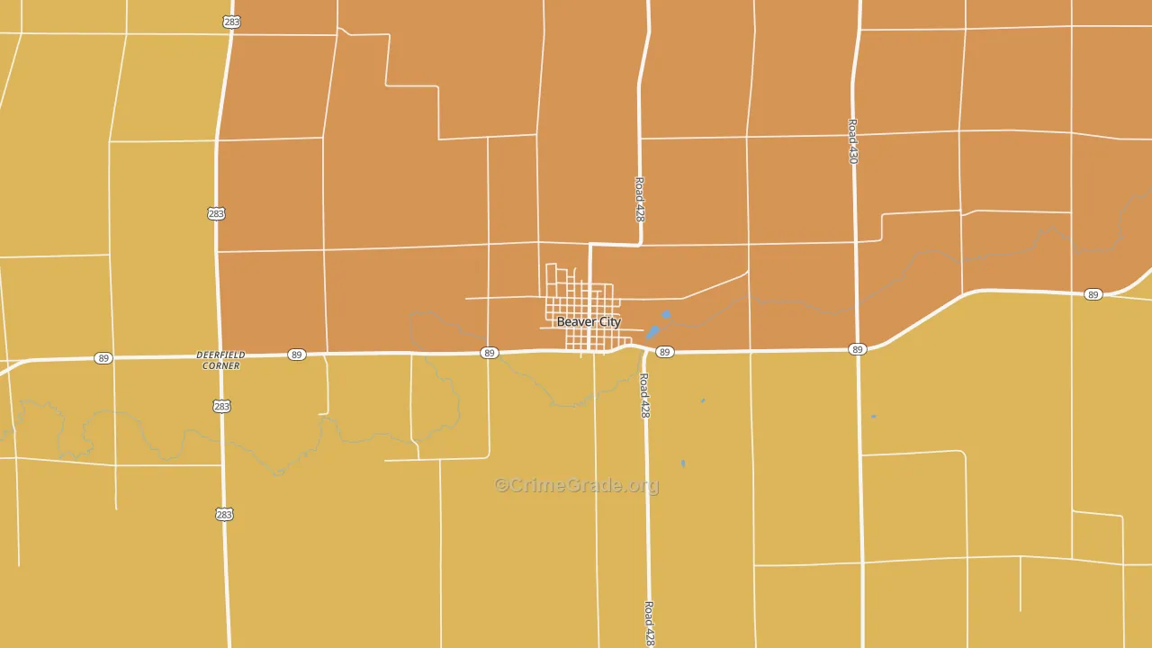 Beaver City, NE Map of Arson Rates