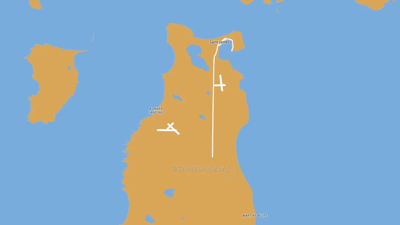Beaver Island, MI Map of Arson Rates