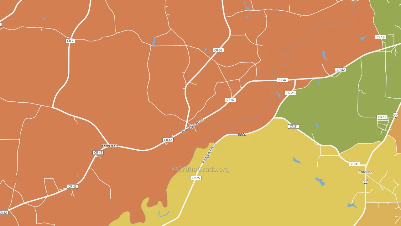 Beck, AL Map of Arson Rates
