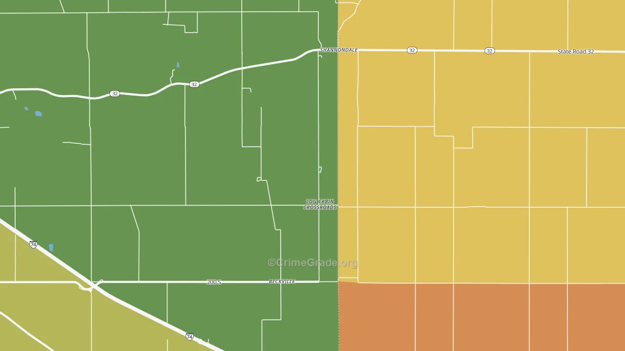 Beckville, IN Map of Arson Rates