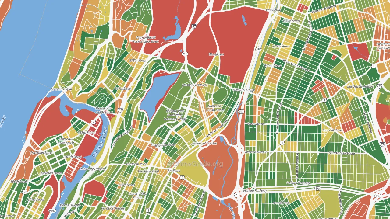 Bedford Park, Bronx, NY Map of Arson Rates
