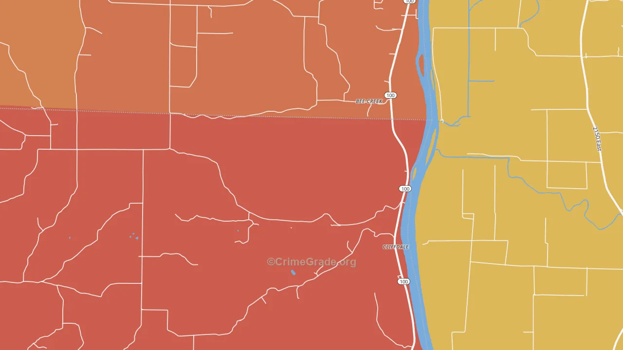 Bee Creek, IL Map of Arson Rates