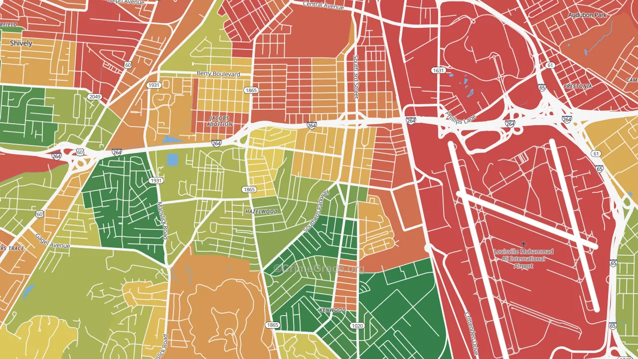 Beechmont, Louisville, KY Map of Arson Rates