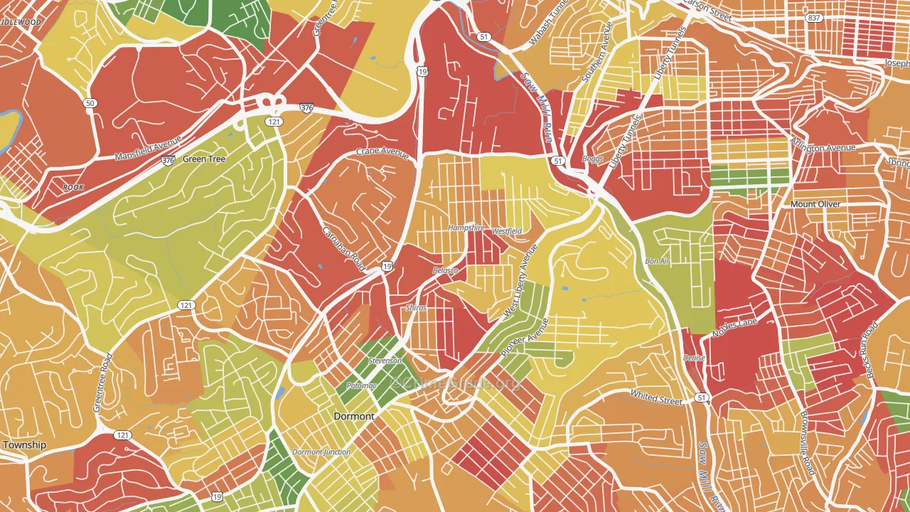 Beechview, Pittsburgh, PA Map of Arson Rates
