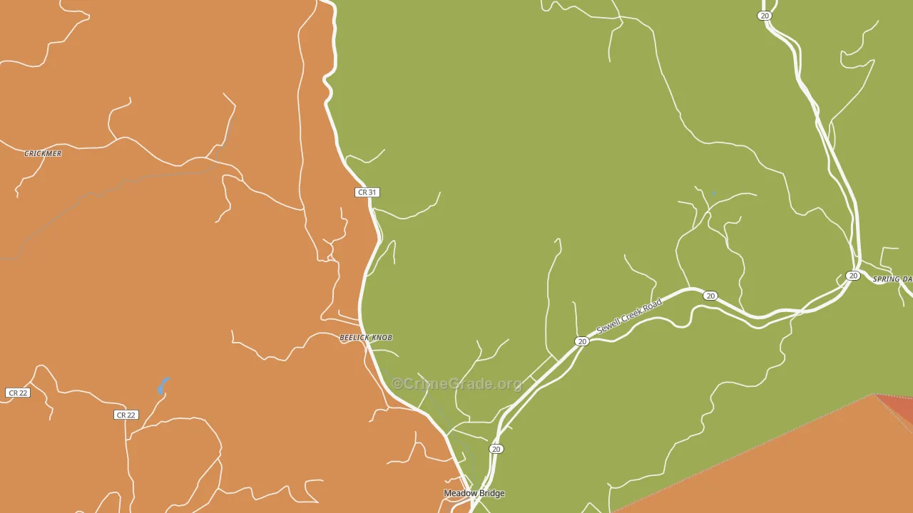 Beelick Knob, WV Map of Arson Rates