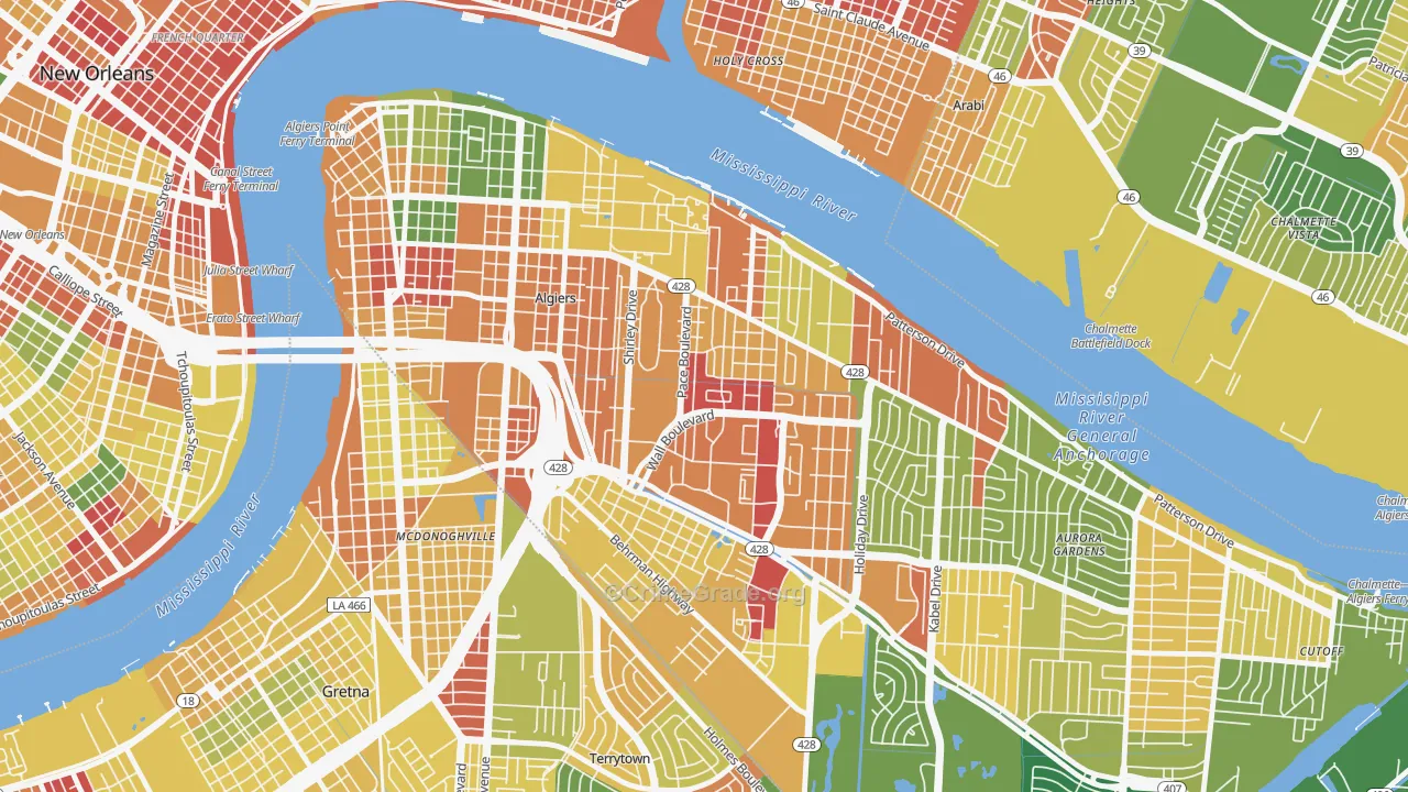 Behrman, New Orleans, LA Map of Arson Rates