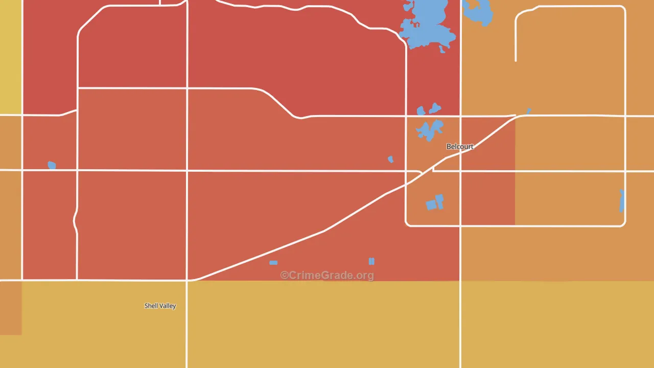 Belcourt, ND Map of Arson Rates